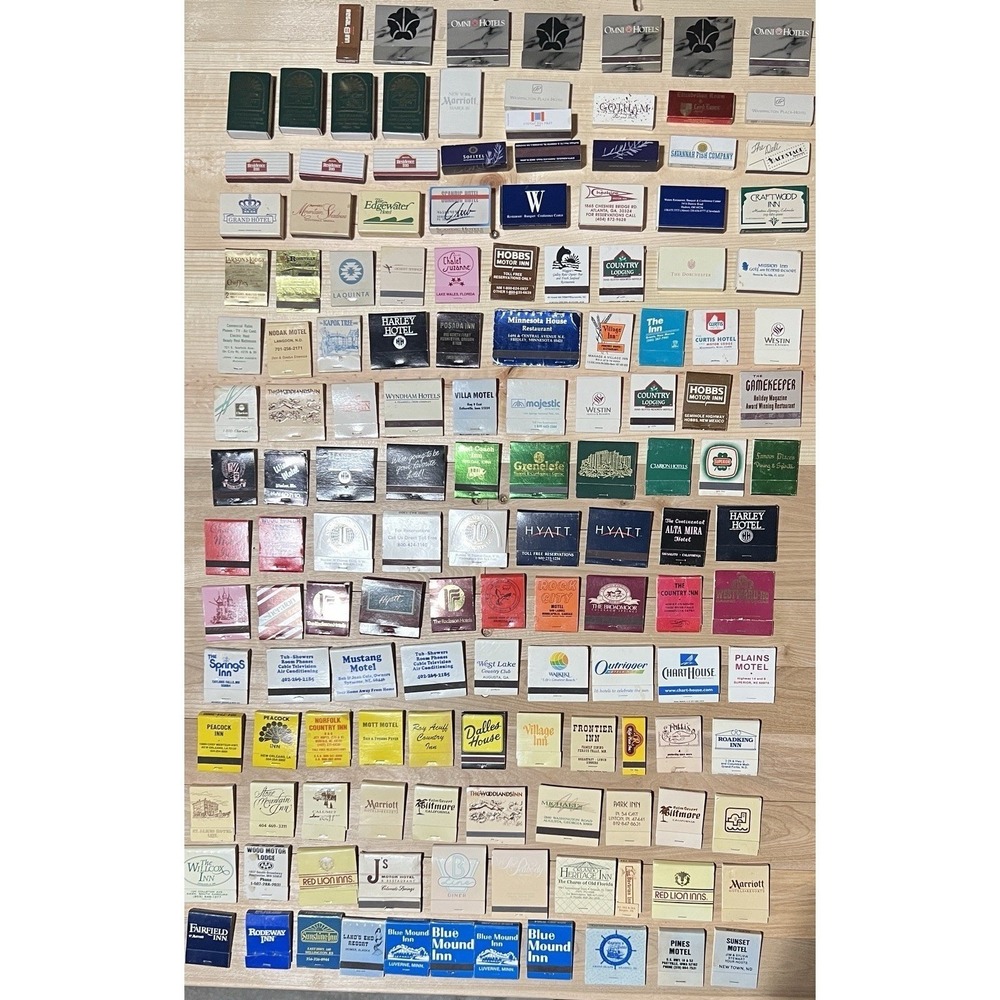 Vintage Matchbooks 140+ Matches Most Unstruck Variety Inns Hotels Motels USA - Picture 2 of 4
